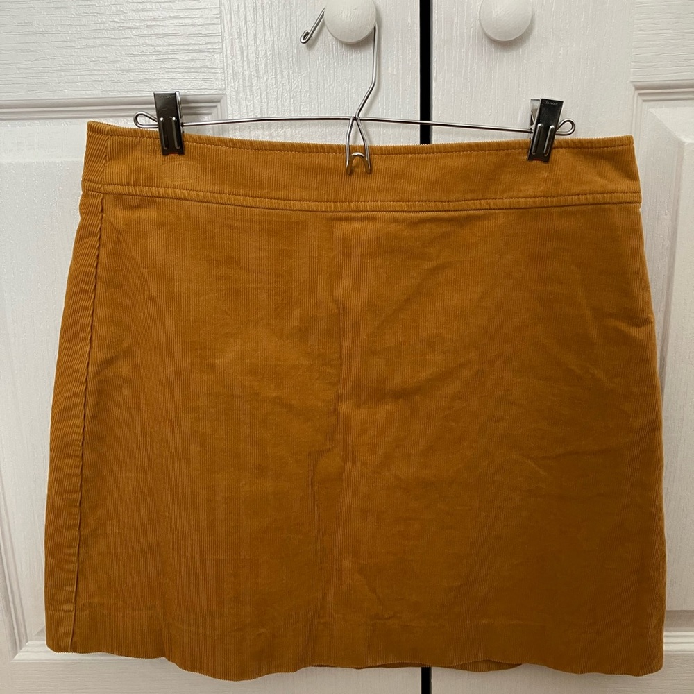 Mustard yellow J. Crew corduroy skirt size 8